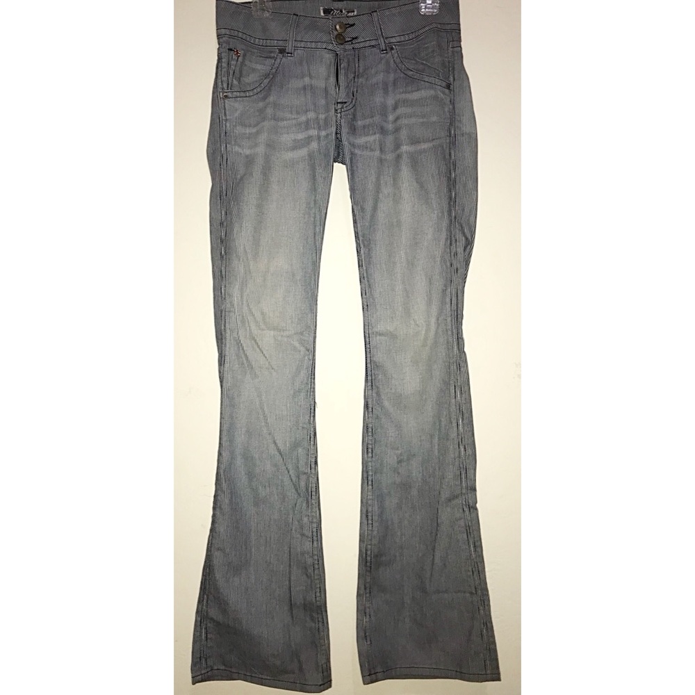 Hudson pin strip flared jeans